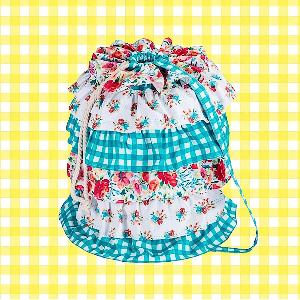Pioneer woman ruffled laundry bag